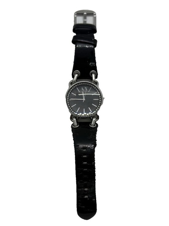 AX Armani Exchange Women\'s Watch Silver Black Leather Bracelet AX3078 Stainless main image 6